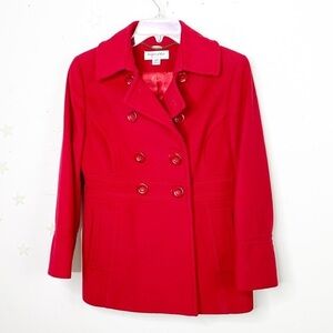 𝅺Preston & York petits red double breasted pea coat